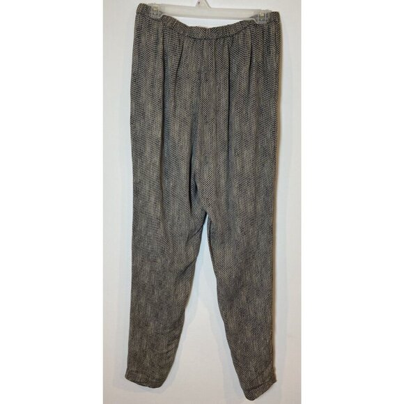 Eileen Fisher Pants Pull On 100% Silk Gray Black Snakeskin Print Small S - Picture 3 of 5